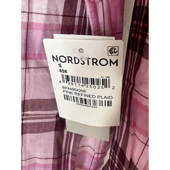 NWT BP Oversized Pink Plaid Button Down Shirt Size Small Buttons - Picture 8 of 8
